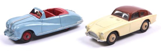 2 Dinky Toys. Austin Atlantic (140a). An example in light blue with red interior and wheels with