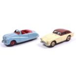 2 Dinky Toys. Austin Atlantic (140a). An example in light blue with red interior and wheels with