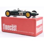 A Wills Finecast Lotus Single Seater racing car. In British Racing Green with maroon seat,