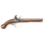 A good .56” Tower long Sea Service flintlock belt pistol, 19½” overall, barrel 12” with Tower