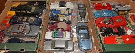 Quantity of various makes. 1:18 scale - Maisto Mini Cooper Kit. 2x 1:24 scale DubCity- 2002 Cadillac