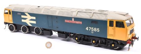 A Gauge One, 45mm, BR Class 47 Co-Co diesel locomotive constructed from an RJH kit. County of