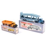 2 Dinky Toys. Pullmore Car Transporter (982). An example with mid blue cab and light blue trailer,