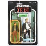 A Kenner Star Wars Return of the Jedi Han Solo vintage 3.75" figure. On a sealed 1983 65 card