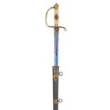 A late 18th century infantry officer’s spadroon of the 23rd Regiment, straight, fullered blade