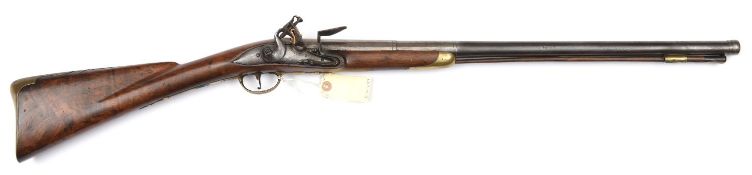 A 12 bore flintlock coaching carbine, c 1730, 38½” overall, 3 stage barrel 24” with muzzle ring;