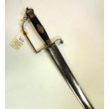 A late 18th century Percy Tenantry light cavalry officer’s sword, broad, slightly curved, shallow