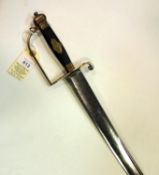 A late 18th century Percy Tenantry light cavalry officer’s sword, broad, slightly curved, shallow