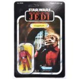 A Kenner Star Wars Return of the Jedi Snaggletooth vintage 3.75" figure. On a sealed 1983