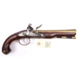 A late 18th century brass barrelled flintlock blunderbuss pistol by Ketland & Co, 14” overall,