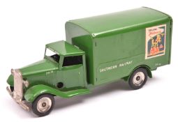 Tri-ang Minic tinplate clockwork normal control Delivery Van No.79M. Example with in dark green