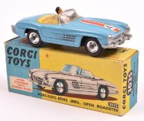 Corgi Toys Mercedes-Benz 300SL Open roadster (303S). An example in light blue with yellow