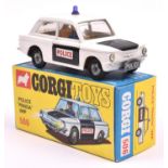 Corgi Toys POLICE Panda Imp (506). A Sunbeam Imp in white with black door panels and bonnet,