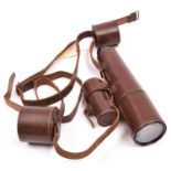 A good 3 draw telescope “Signalling” by Dolland, London, No 13083, length extended 29”, brown