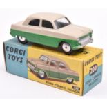 Corgi Toys Ford Consul Saloon (200). A rare example in pale grey upper with bright green lower body,