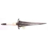 A 19th century copy of a plug bayonet, earlier katar blade 10”, with prominent central rib and