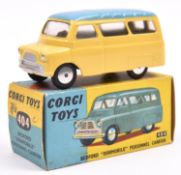 Corgi Toys Bedford Dormobile Personnel Carrier (404). A single screen 2nd type in yellow with pale