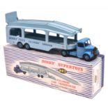 Dinky Supertoys Pullmore Car Transporter (982). A late example with mid blue cab and light blue