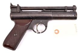 A pre war “slant grip” .177” Webley Senior air pistol, number S12763, with small “S” stamped on left
