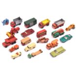 20 loose Matchbox Series including. Harley Davidson Motorcycle, Bedford Low Loader, Ferrari