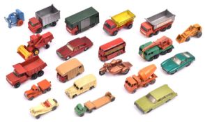 20 loose Matchbox Series including. Harley Davidson Motorcycle, Bedford Low Loader, Ferrari