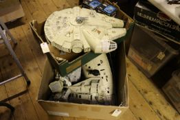 9x Star Wars vintage vehicles and accessories. Including; a Rebel Transport, AT-AT, Ranchor Beast,