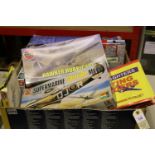 Quantity of unmade kits by Heller, Airfix, Revell, Scalecraft, LS, etc. Scales include 1:43, 1:48,