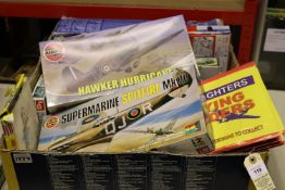 Quantity of unmade kits by Heller, Airfix, Revell, Scalecraft, LS, etc. Scales include 1:43, 1:48,