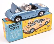 Corgi Toys Lotus Elan S2. (318). Example in light metallic blue with black interior, 'I've Got a
