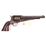 A 6 shot .44” Remington New Model Army SA percussion revolver, number 91813, walnut grips, the