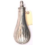 A silver plated presentation flask “Shell”, (similar Riling 343), plain dummy “charger” top, the