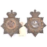 2 Vic OR’s HPs: S Lancs Regt and Connaught Rangers. GC (dark tarnish)