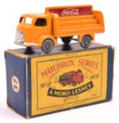 Matchbox Series No.37 Karrier Bantam Lorry. In deep orange Coca-Cola livery, with even load, open