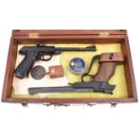 A .177” Walther Mod LP53 air pistol, number 115042, with crackled finish to frame and black