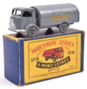 Matchbox Series No.38 Karrier Refuse Collector. An example in dark grey with 'Cleansing