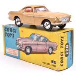 Corgi Toys Volvo P1800 (228). Scarce example in beige with red interior, dished spun wheels and