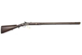 An SB 14 bore percussion deer rifle, 56½” overall, well rebrowned octagonal twist barrel 39” with