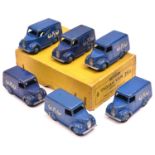 A rare Dinky Toys Trade Pack for 6 Trojan Van 31D 'OXO'. Containing 6 examples in shades of dark
