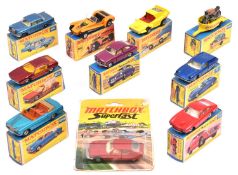 10x Matchbox Superfast. 5, Lotus Europa. 20, Lamborghini Marzal. 38, Honda Motorcycle with