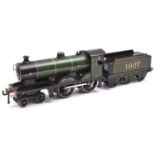 A Bassett-Lowke O Gauge clockwork 4-4-0 tender locomotive, Duke of York 1927. In lined dark green