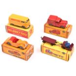 4 Dublo Dinky Toys. No.062 Singer Roadster in orange with red interior and grey smooth plastic