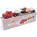 Dinky Supertoys Mighty Antar Low Loader with Propeller (986). Tractor unit in bright red with grey