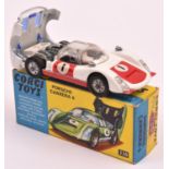 Corgi Toys Porsche Carrera 6 (330). Example in white with red panels and lower sides, RN1, blue