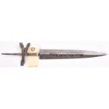A modern simulated damascus blade for SS Himmler honour dagger (point has been bent and