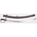 An interesting 1796 pattern light cavalry sword for mounted constabulary, curved fullered blade 32”,