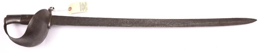 A P1858 cutlass bayonet for the Enfield rifle, very slightly curved, flat, SE blade 26½”, marked “