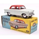 Corgi Toys Standard Vanguard III Saloon (207). Example in pale green with red roof and side pillars,