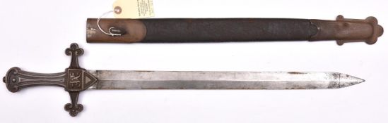 A scarce Mark I, 1856, Bugler’s sword, shallow diamond section blade 19”, ornamental ivory cruciform