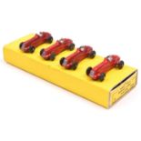 A Dinky Trade Pack of 6 Midget Car Racer 35B. Containing 4 red examples with black wheels. Box