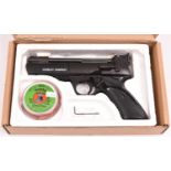 A good .22” Webley Tempest air pistol, cast under the right grip 2066A, black lacquered finish